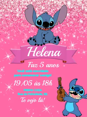 Invitación de cumpleaños Stitch – Estático – Pedro Henrique