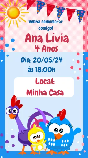 Galinha Pintadinha Birthday Invitation – Static – Josy