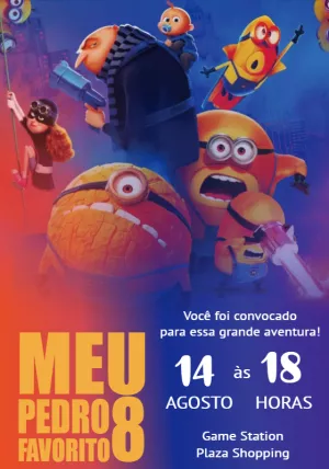 Convite de Aniversário Meu Malvado Favorito para Editar Online