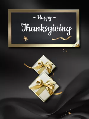 Elegant Thanksgiving Post with Gold Accents to Edit Online