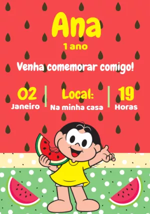 Invitation d'anniversaire Turma da Mônica – Statique – Convites e Artes Digitais
