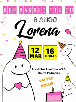 Convite de Aniversário Flork Meme para Editar Online