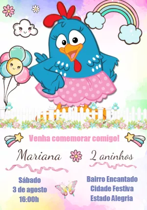 Galinha Pintadinha生日邀请函 – 静态 – Cindy