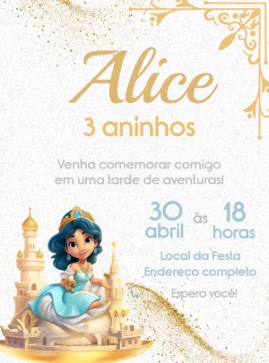 Invito di compleanno Principesse – Statico – Decore Arte