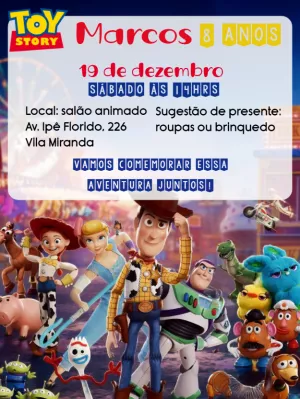 Invitation d'anniversaire Toy Story – Statique – ig: @illustragio