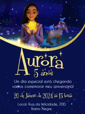 Convite de Aniversário Wish o Poder dos Desejos para Editar