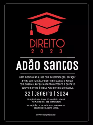 Convite de Formatura Direito Moderno para Editar Online