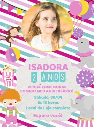 Invitation d'anniversaire Cirque – Statique – Decore Arte