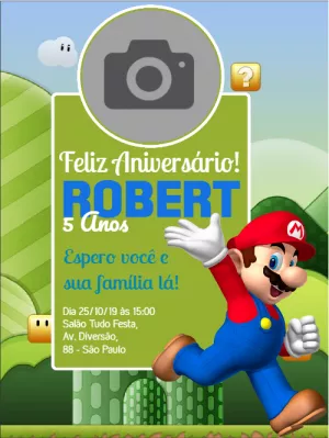 Invito di compleanno Super Mario – Statico – Wolf Designer