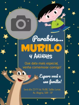 Convite Aniversário Show da Luna com Foto para Editar Online