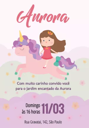 Convite Aniversário Jardim Encantado com Princesa para Editar