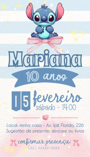 Stitch Birthday Invitation – Static – ig: @illustragio