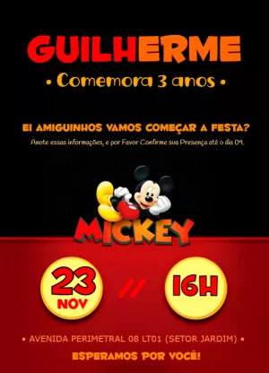 Mickey Mouse Birthday Invitation – Static – Efrata Designer