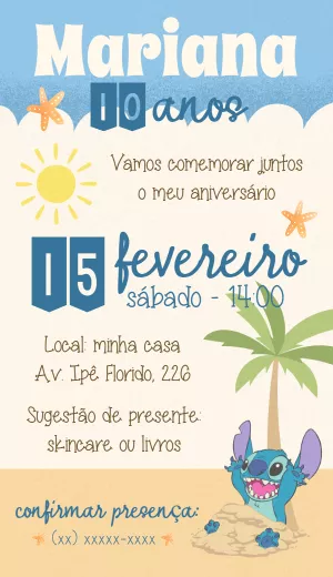 Invitación de cumpleaños Stitch – Estático – ig: @illustragio