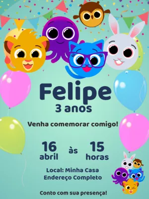 Invitación de cumpleaños Bolofofos – Estático – Jonathan Fiuza