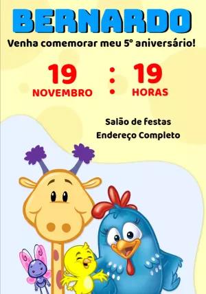 Galinha Pintadinha Birthday Invitation – Static – Montando a Sua Festa Oficial