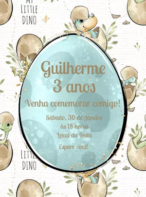 Invitación de cumpleaños Dinosaurio – Estático – Decore Arte