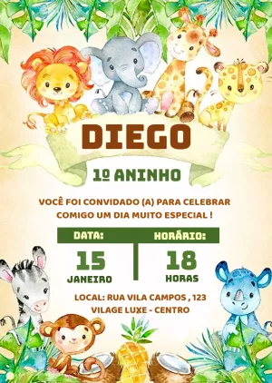 Safari Birthday Invitation – Static – PrestigioMkt