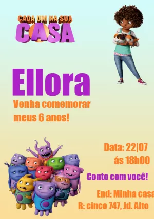 Convite de Aniversário Cada Um Na Sua Casa para Editar