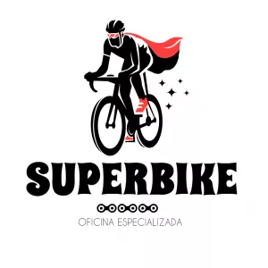 Logo para Bicicletaria com Herói Ciclista Editável Online