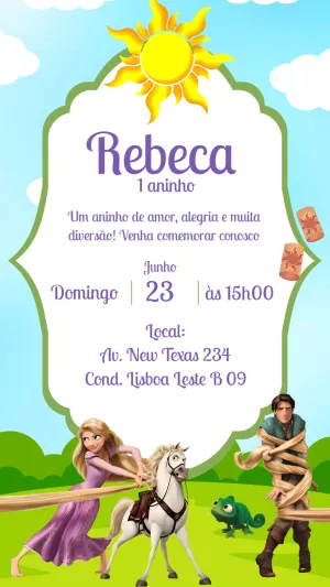 Invito di compleanno Rapunzel – Statico – Gisele