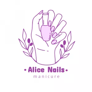 Logo Manicure com Mão e Esmalte para Editar e Baixar