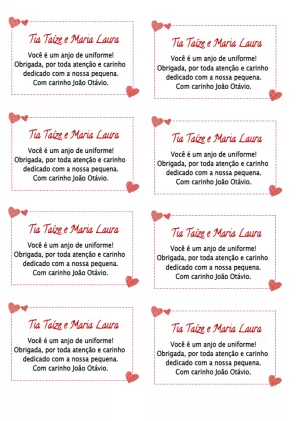 Tag de Agradecimento com Corações para Editar Online