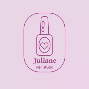 Logo Manicure com Esmalte e Coração para Editar Online