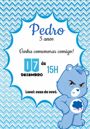 Convite Aniversário Ursinhos Carinhosos Zangadinho para Editar