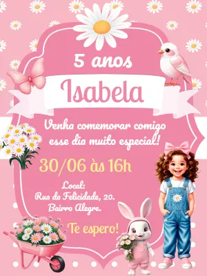Invitación de cumpleaños Jardín encantado – Estático – Gley Leobas