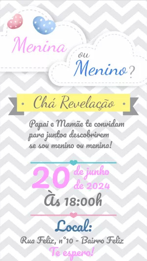 Gender Reveal Invitation – Static – Seu Convite Personalizado