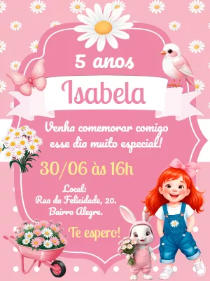 Invitación de cumpleaños Jardín encantado – Estático – Gley Leobas