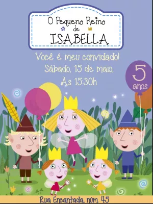 Convite de Aniversário Ben e Holly para Editar Online