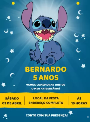 Invitación de cumpleaños Stitch – Estático – Renata Designer