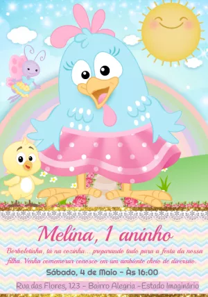 Convite Aniversário Galinha Pintadinha Candy para Editar