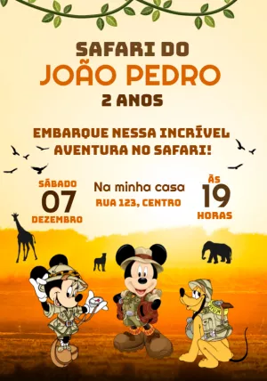 Safari Birthday Invitation – Static – Convites e Artes Digitais