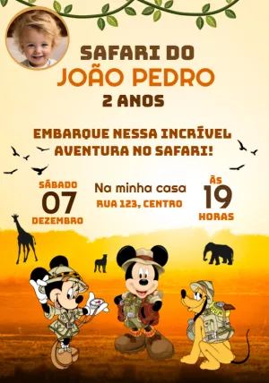 Safari Birthday Invitation – Static – Convites e Artes Digitais