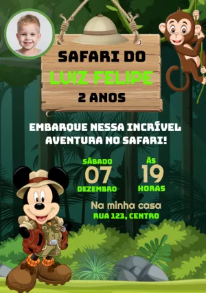 Safari Birthday Invitation – Static – Convites e Artes Digitais