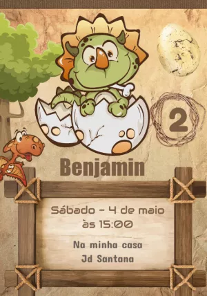 Invitación de cumpleaños Dinosaurio – Estático – Cindy