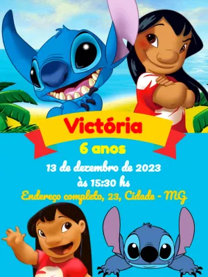 Invitación de cumpleaños Stitch – Estático – Thais Martins Brito