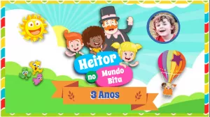 Painel de Aniversário Mundo Bita com Foto para Editar Online