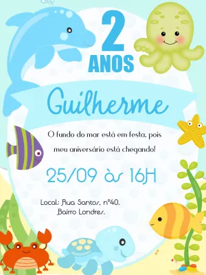 Animals Birthday Invitation – Static – Gley Leobas