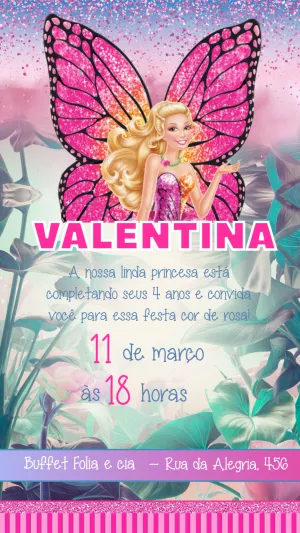 Invitación de cumpleaños Barbie – Estático – Felicity Artes