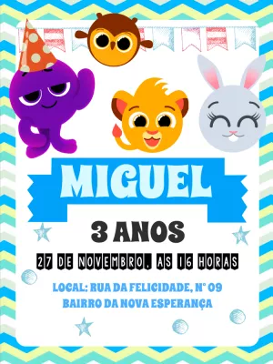 Invitación de cumpleaños Bolofofos – Estático – Pedro Henrique