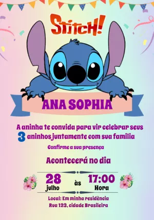 Stitch Birthday Invitation – Static – Samia designer