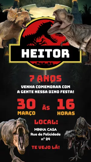 Invitación de cumpleaños Dinosaurio – Estático – Pedro Henrique