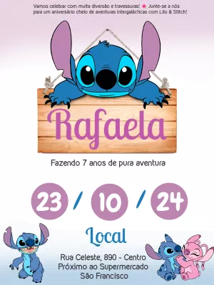 Stitch Birthday Invitation – Static – Breezy