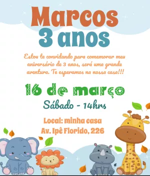 Safari Birthday Invitation – Static – ig: @illustragio