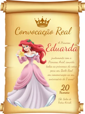 Invitación de cumpleaños La Sirenita – Estático – Querido Convite