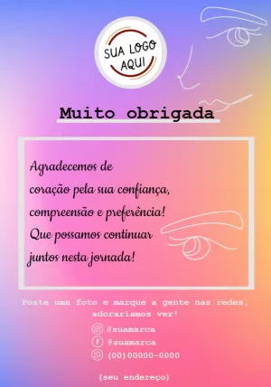 Cartão de Agradecimento Moderno para Cliente para Editar